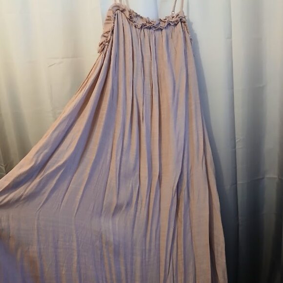 Nwt LISTICLE Gauzey Maxi Dress Large Mauve Pink Flowing Maternity Shoot POCKETS! - Picture 6 of 11